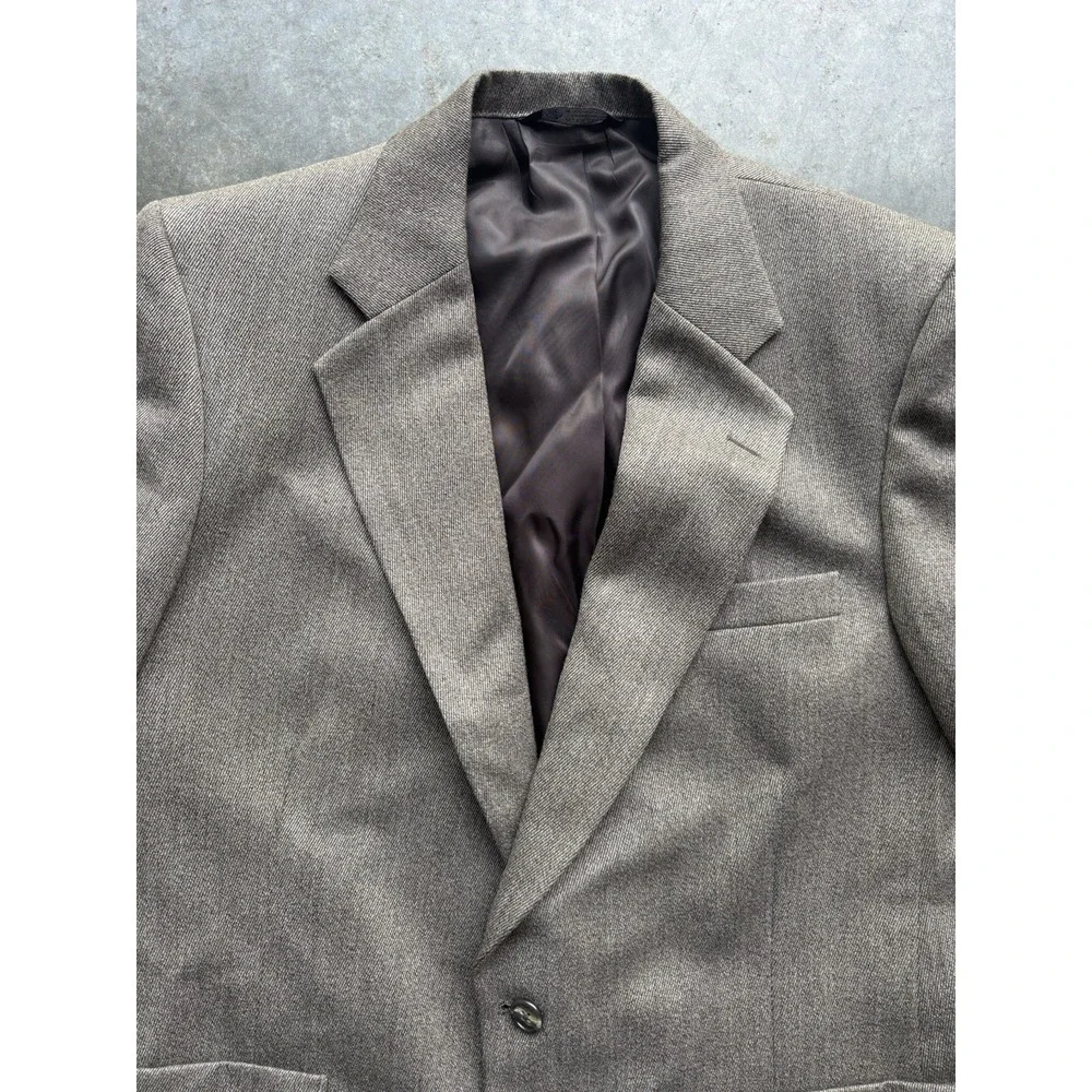 Burberry USA Men's Sports Coat Blazer 42R Wool Gray Jacket Quilted